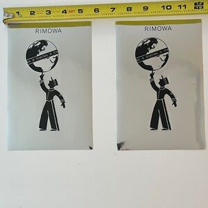 1 RIMOWA Black and Silver Globe Sticker